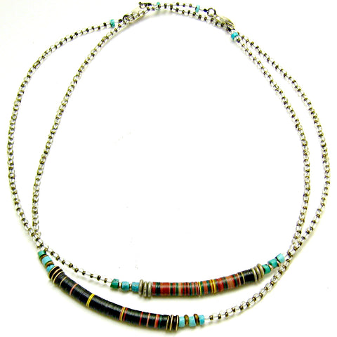 Vintage Vulcanite and Turquoise Necklace